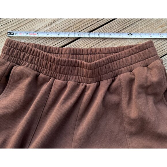 Madewell Brown Ribbed Seamed Pockets Sweatpants Lounge Pants Women's Medium - Picture 8 of 8